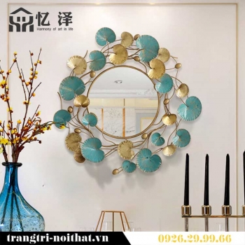 Gương sắt treo tường hoa súng xanh GBB 037